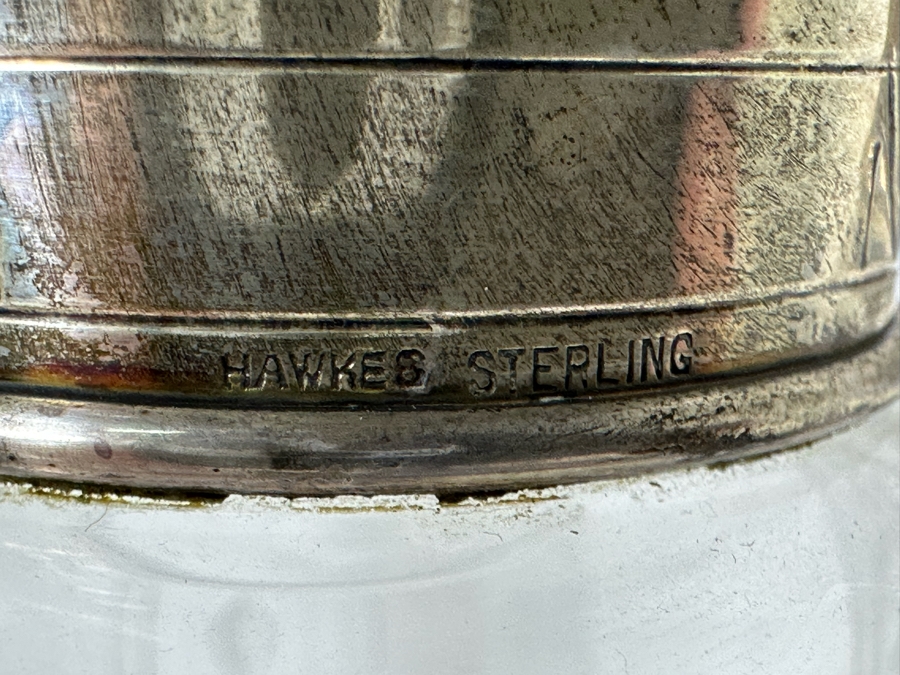 Hawkes Crystal Syrup And Powdered Sugar Dispensers With Sterling Silver Lids Monogramed L.S.D. From The Doheny Estate 7.5H [Photo 10]