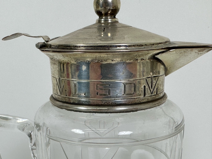 Hawkes Crystal Syrup And Powdered Sugar Dispensers With Sterling Silver Lids Monogramed L.S.D. From The Doheny Estate 7.5H [Photo 5]