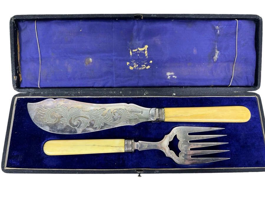 Mappin & Webb Fish Serving Set With Knife And Fork In The Original Box
