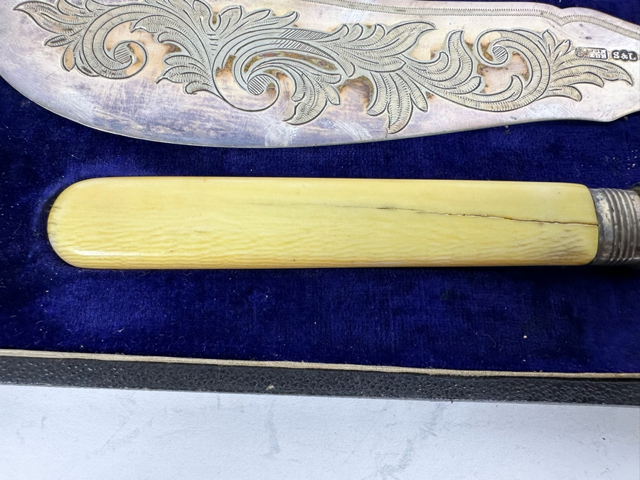 Mappin & Webb Fish Serving Set With Knife And Fork In The Original Box [Photo 7]