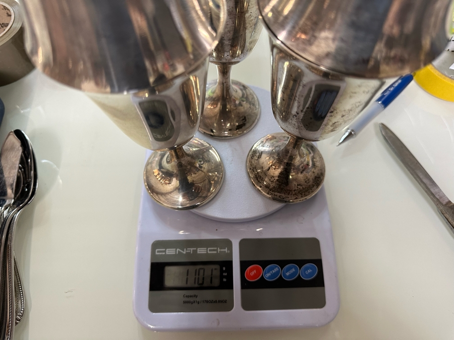 (6) Gorham Sterling Silver Water Goblets Puritan 272 6 5/8'H From The Doheny Estate 1,101g [Photo 9]