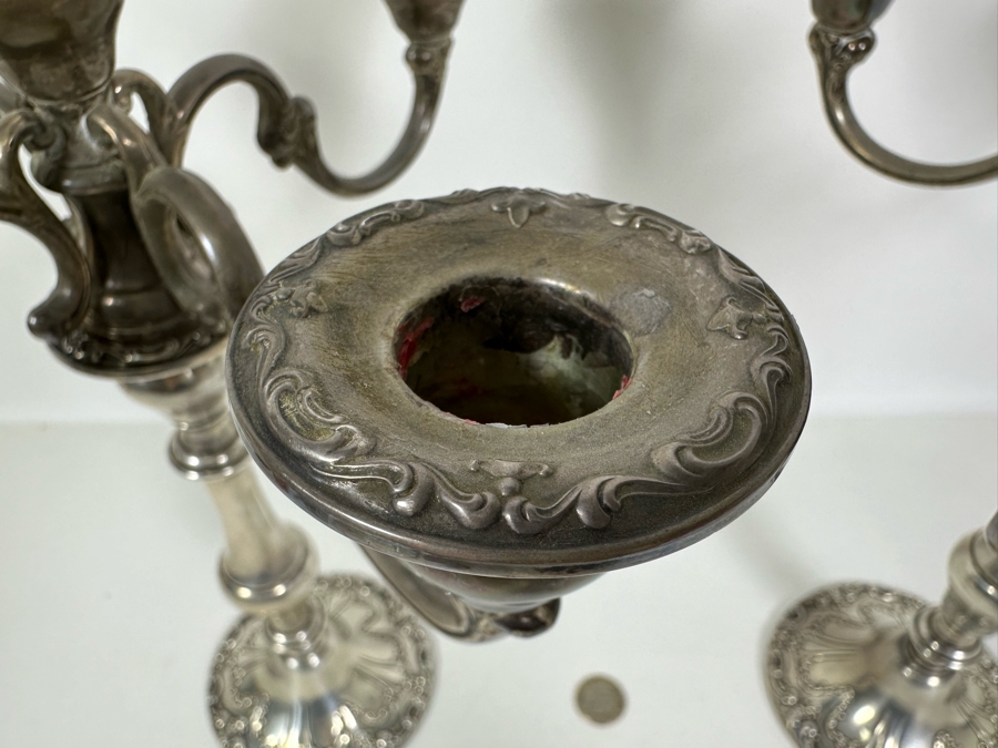 Pair Of Stunning Gorham Chantilly Weighted Sterling Silver Candelabras Doheny Estate 750 9W X 13H [Photo 8]