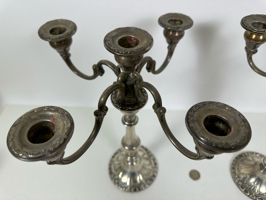Pair Of Stunning Gorham Chantilly Weighted Sterling Silver Candelabras Doheny Estate 750 9W X 13H [Photo 9]