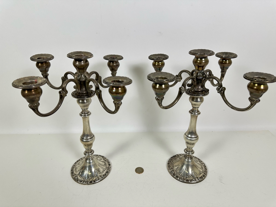 Pair Of Stunning Gorham Chantilly Weighted Sterling Silver Candelabras Doheny Estate 750 9W X 13H [Photo 4]