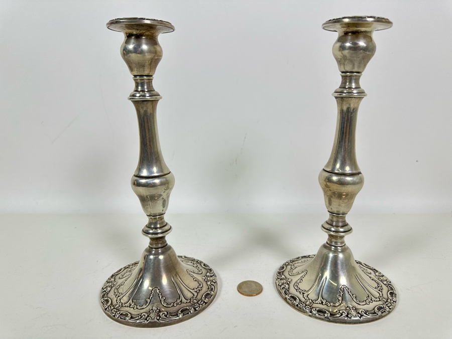Pair Of Stunning Gorham Chantilly Weighted Sterling Silver Candelabras Doheny Estate 750 9W X 13H [Photo 20]