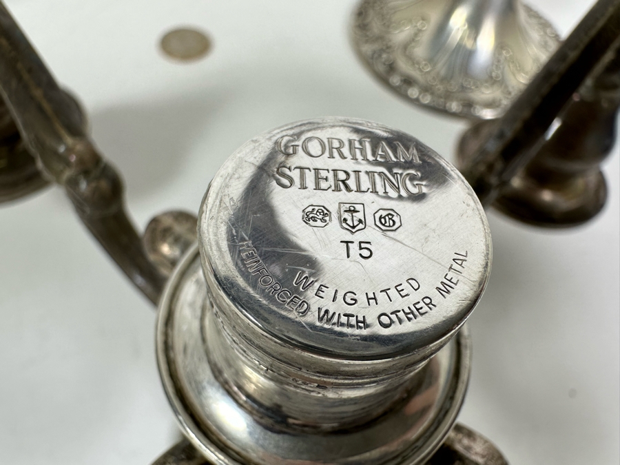 Pair Of Stunning Gorham Chantilly Weighted Sterling Silver Candelabras Doheny Estate 750 9W X 13H [Photo 12]