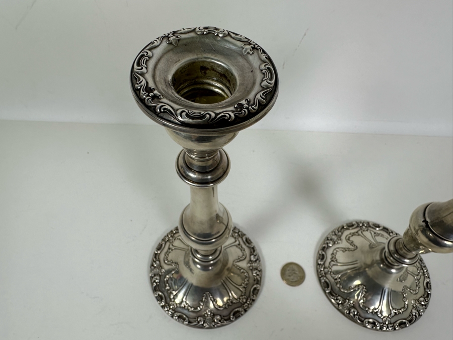 Pair Of Stunning Gorham Chantilly Weighted Sterling Silver Candelabras Doheny Estate 750 9W X 13H [Photo 24]