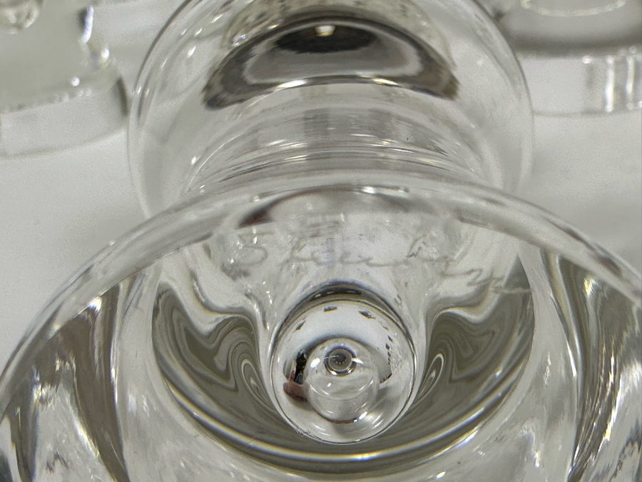 Steuben Glass Salt & Pepper Shakers With Sterling Silver Tops 4.5H - Eight Pairs / 16 Shakers Total Doheny Estate [Photo 11]