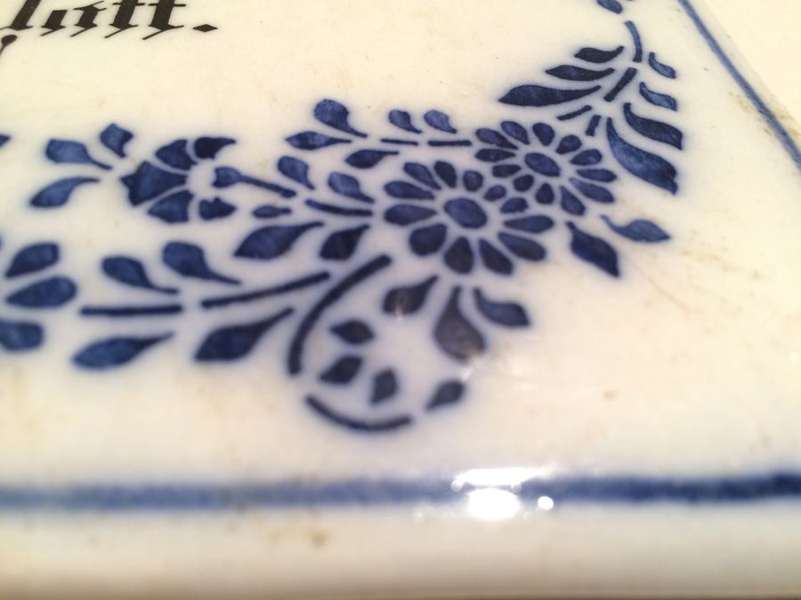 Porcelain Blue and White German Plaque Sign [Photo 4]