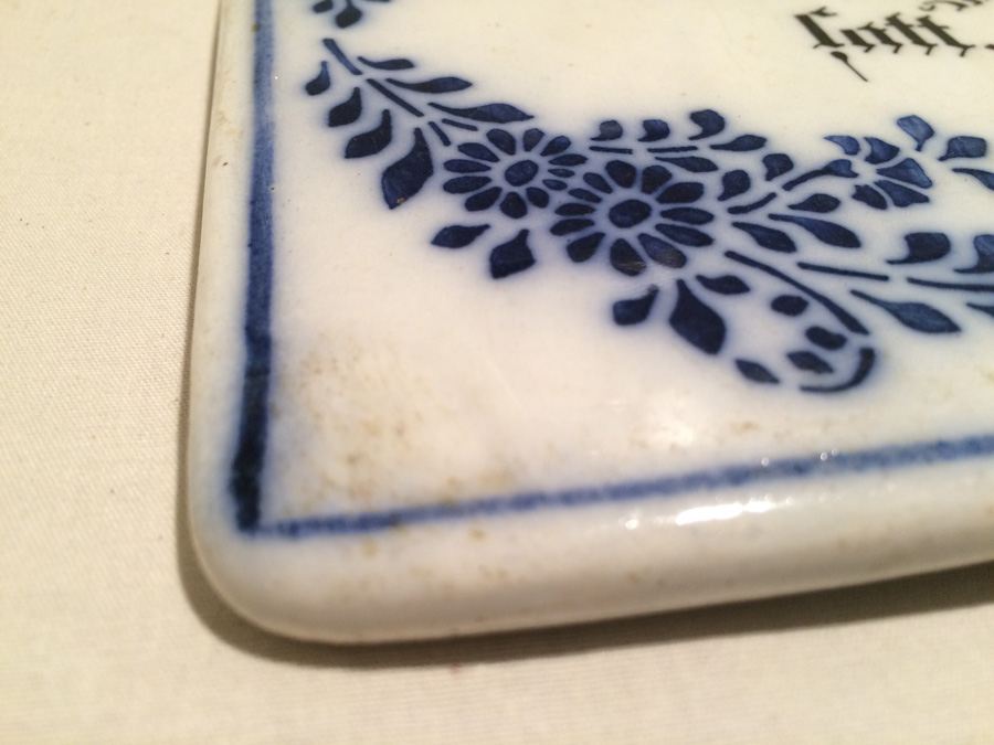 Porcelain Blue and White German Plaque Sign [Photo 6]