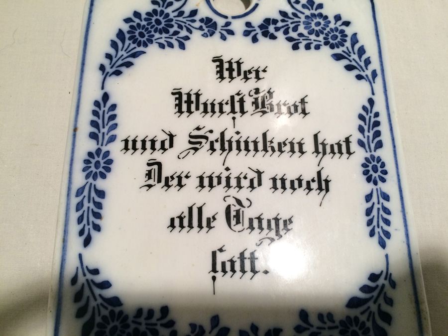 Porcelain Blue and White German Plaque Sign [Photo 2]