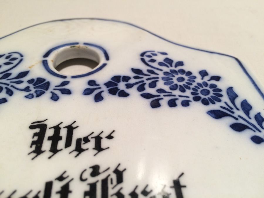 Porcelain Blue and White German Plaque Sign [Photo 3]