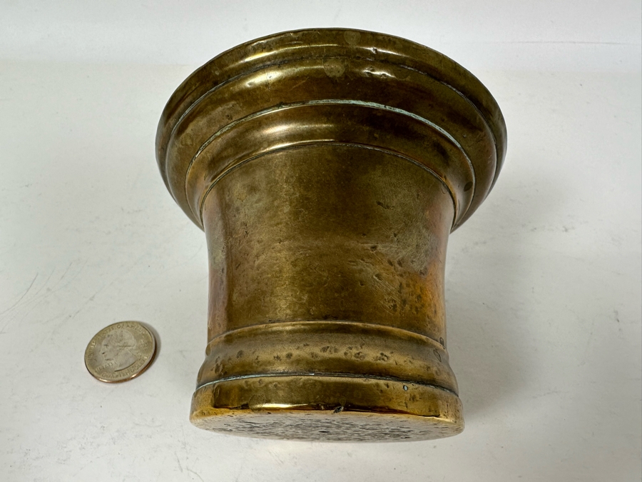 Antique Brass Mortar 4W X 3H Doheny Estate [Photo 8]