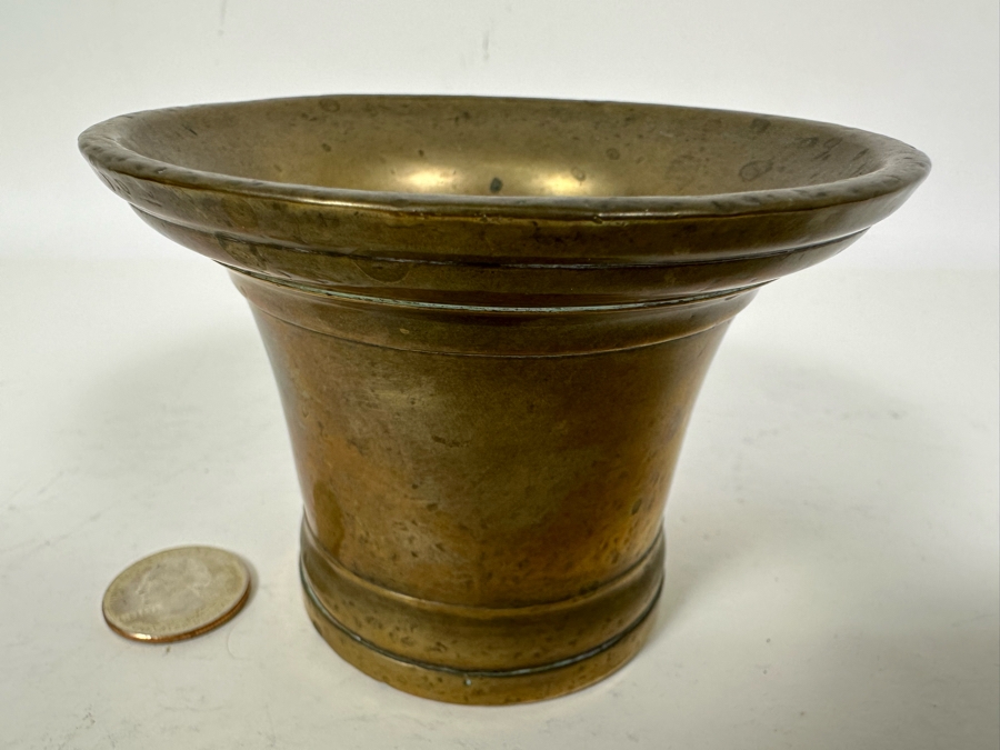 Antique Brass Mortar 4W X 3H Doheny Estate [Photo 2]