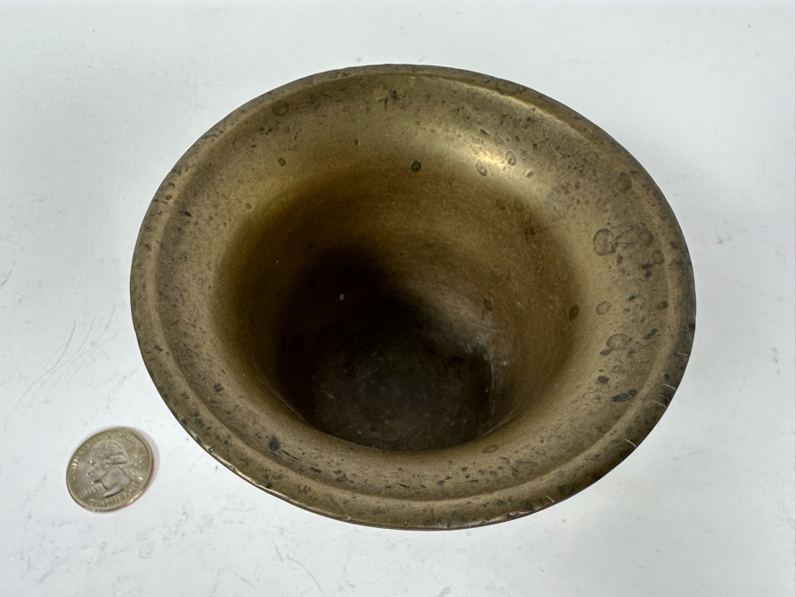 Antique Brass Mortar 4W X 3H Doheny Estate [Photo 5]