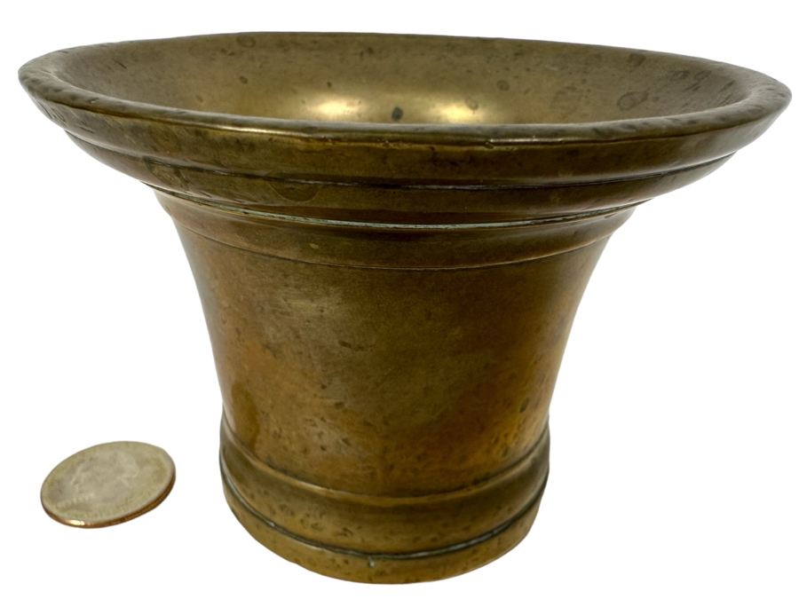Antique Brass Mortar 4W X 3H Doheny Estate [Photo 1]