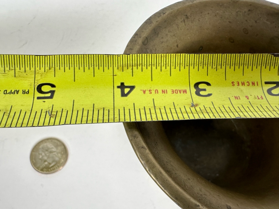 Antique Brass Mortar 4W X 3H Doheny Estate [Photo 11]