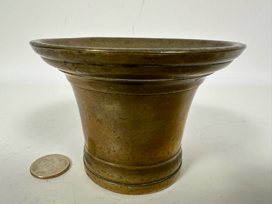 Antique Brass Mortar 4W X 3H Doheny Estate [Photo 3]
