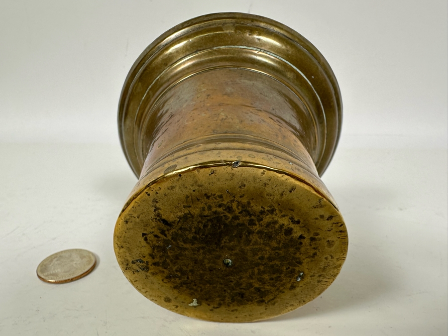 Antique Brass Mortar 4W X 3H Doheny Estate [Photo 10]