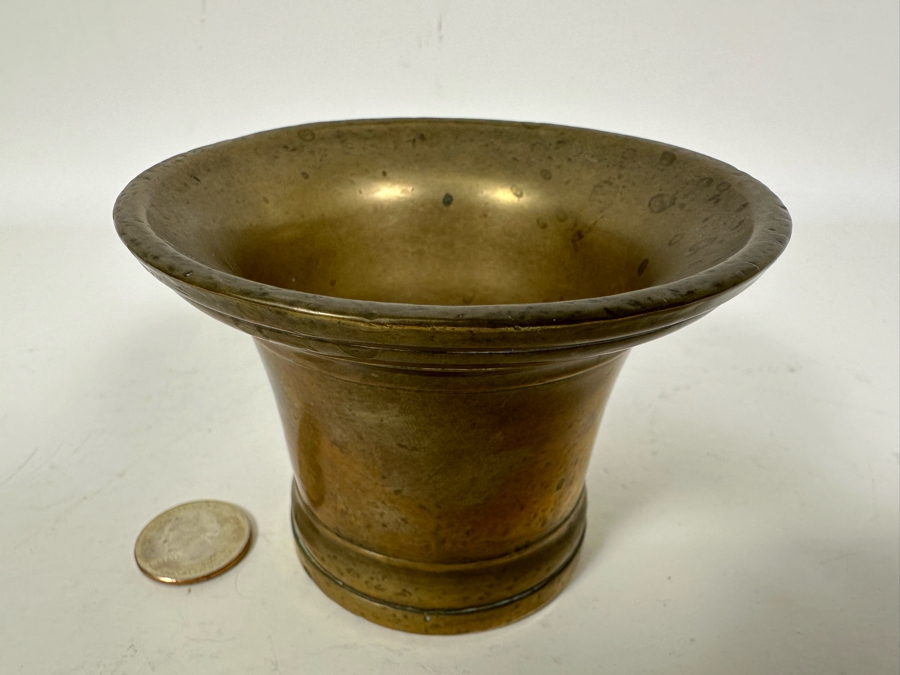 Antique Brass Mortar 4W X 3H Doheny Estate [Photo 4]