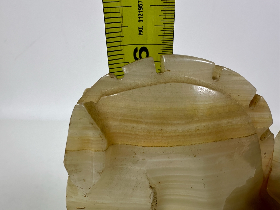 Vintage Carved Onyx Horse Head Bookends 7W X 3D X 6H [Photo 11]