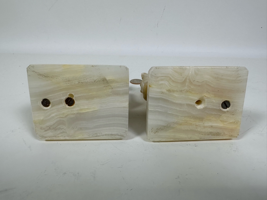 Vintage Carved Onyx Horse Head Bookends 7W X 3D X 6H [Photo 8]
