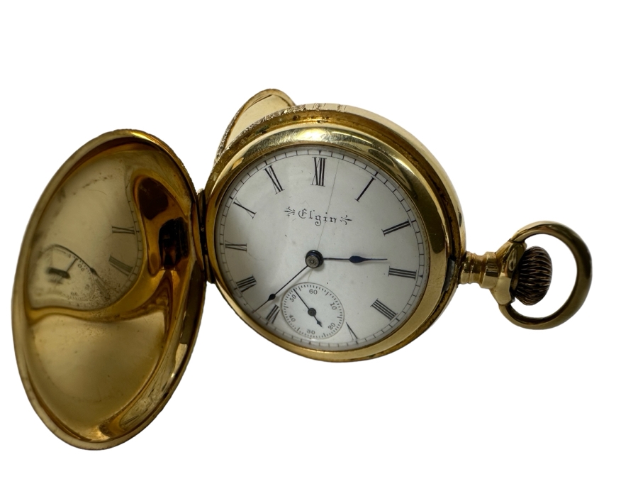 14K Gold Antique Elgin Pocket Watch Ser # 169130 Not Running Possible Main Spring 15 Jewels - See Photos 32.7g [Photo 2]