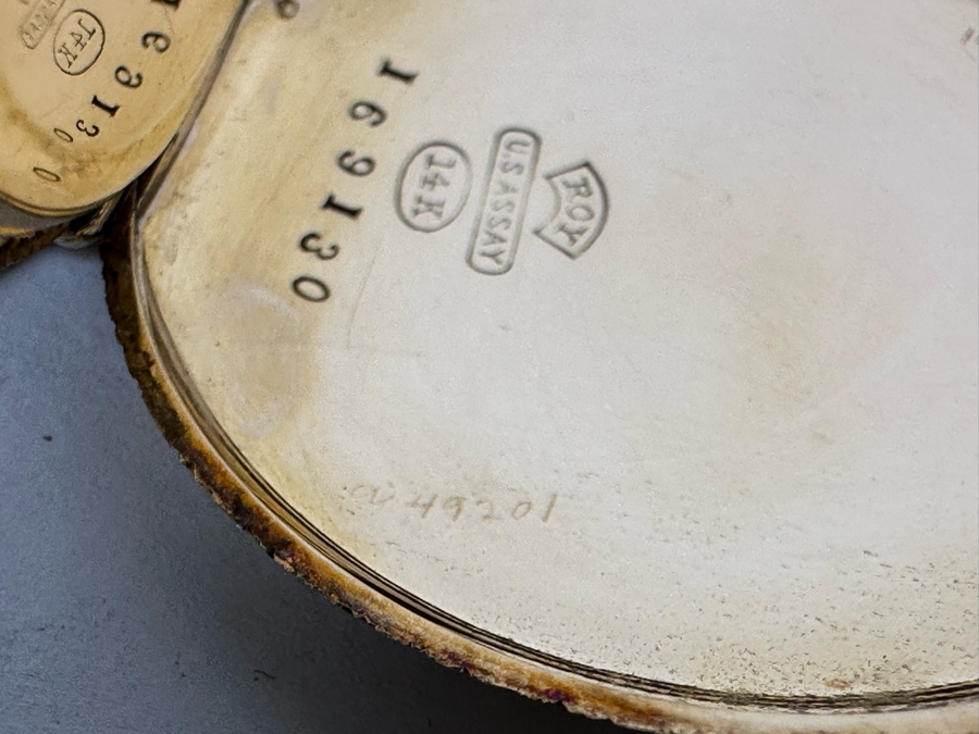 14K Gold Antique Elgin Pocket Watch Ser # 169130 Not Running Possible Main Spring 15 Jewels - See Photos 32.7g [Photo 9]