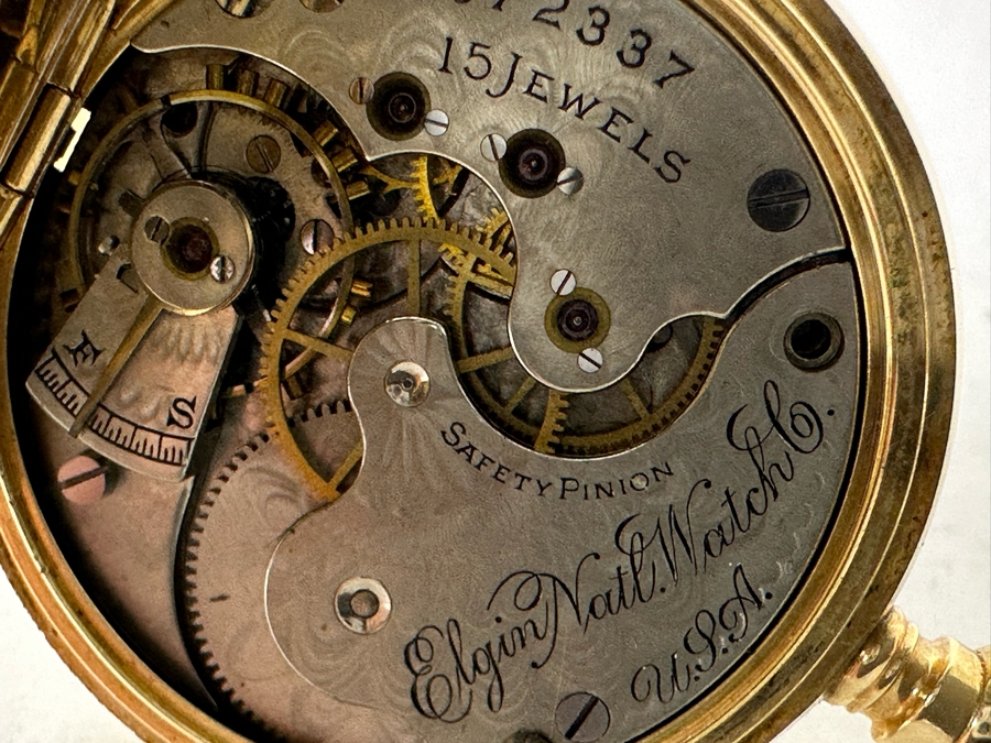 14K Gold Antique Elgin Pocket Watch Ser # 169130 Not Running Possible Main Spring 15 Jewels - See Photos 32.7g [Photo 20]