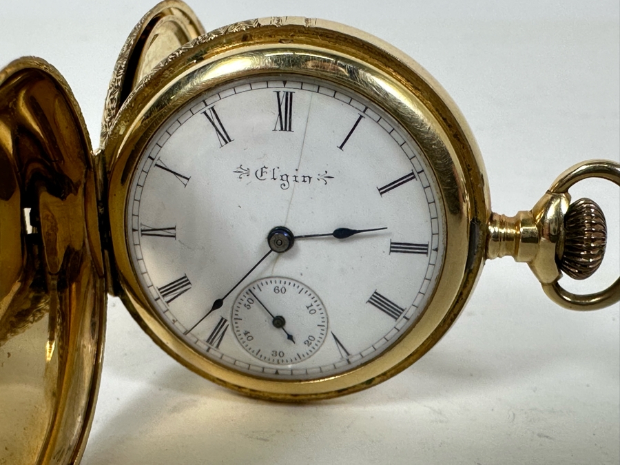 14K Gold Antique Elgin Pocket Watch Ser # 169130 Not Running Possible Main Spring 15 Jewels - See Photos 32.7g [Photo 22]