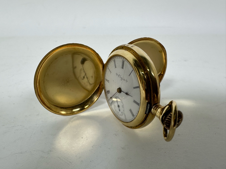 14K Gold Antique Elgin Pocket Watch Ser # 169130 Not Running Possible Main Spring 15 Jewels - See Photos 32.7g [Photo 15]