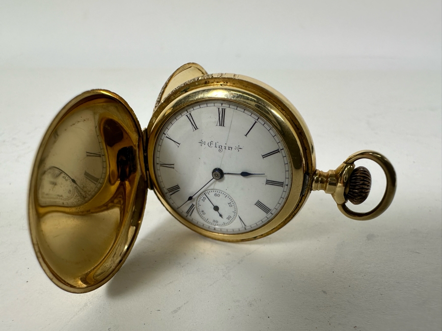 14K Gold Antique Elgin Pocket Watch Ser # 169130 Not Running Possible Main Spring 15 Jewels - See Photos 32.7g [Photo 3]