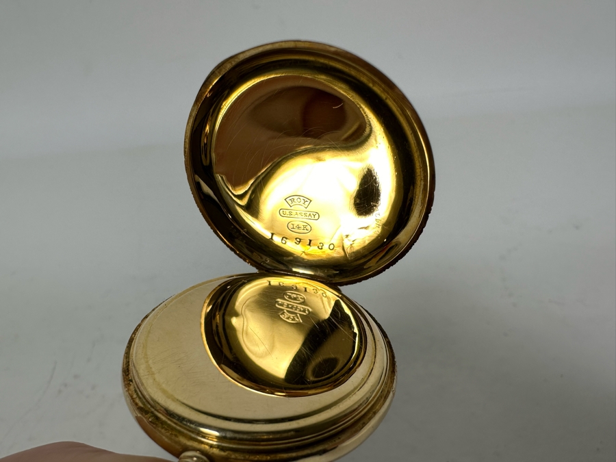 14K Gold Antique Elgin Pocket Watch Ser # 169130 Not Running Possible Main Spring 15 Jewels - See Photos 32.7g [Photo 5]