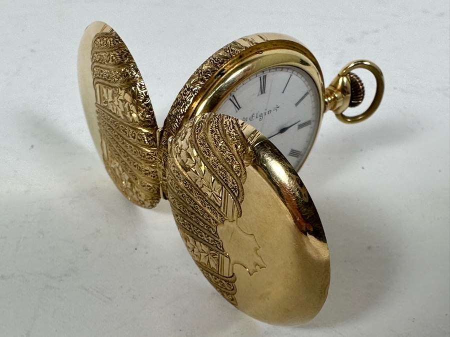 14K Gold Antique Elgin Pocket Watch Ser # 169130 Not Running Possible Main Spring 15 Jewels - See Photos 32.7g [Photo 14]