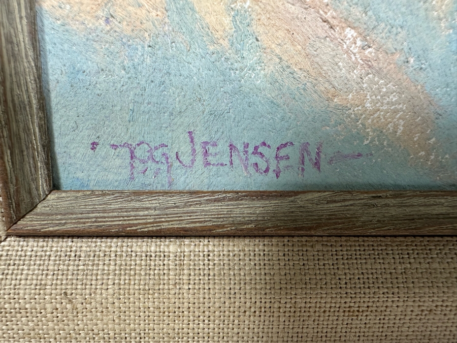 Original Bald Eagle In Flight Oil Painting On Canvas Signed 1979 G. Jensen 10 X 8 Framed 15.5 X 13.5 [Photo 6]