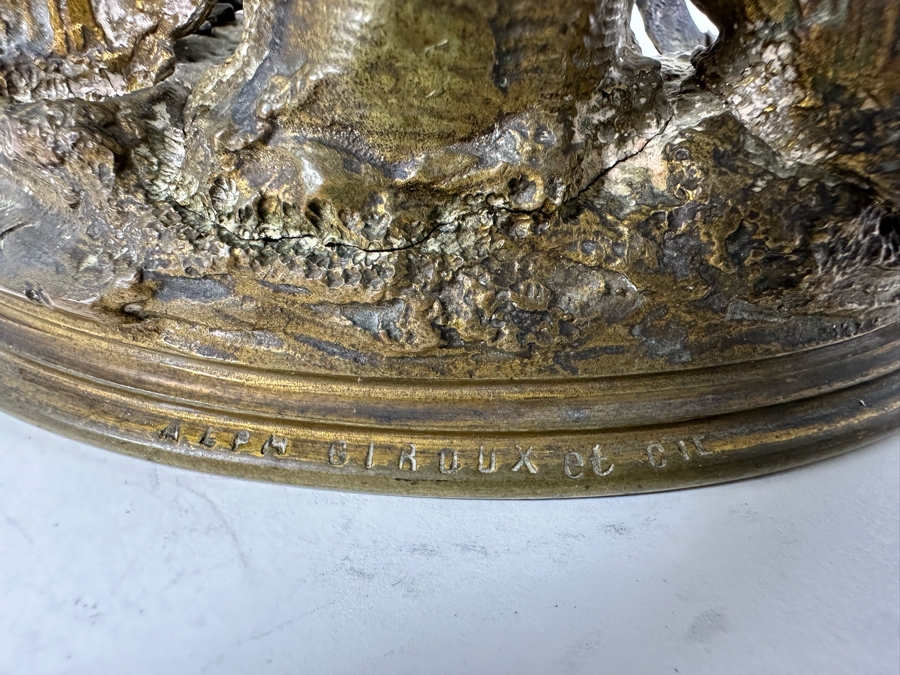 Antique Alphonse Giroux Et Cie Gilt Bronze Bud Vase Featuring Duck And Snail, French 5W X 3D X 3H Doheny Estate [Photo 10]