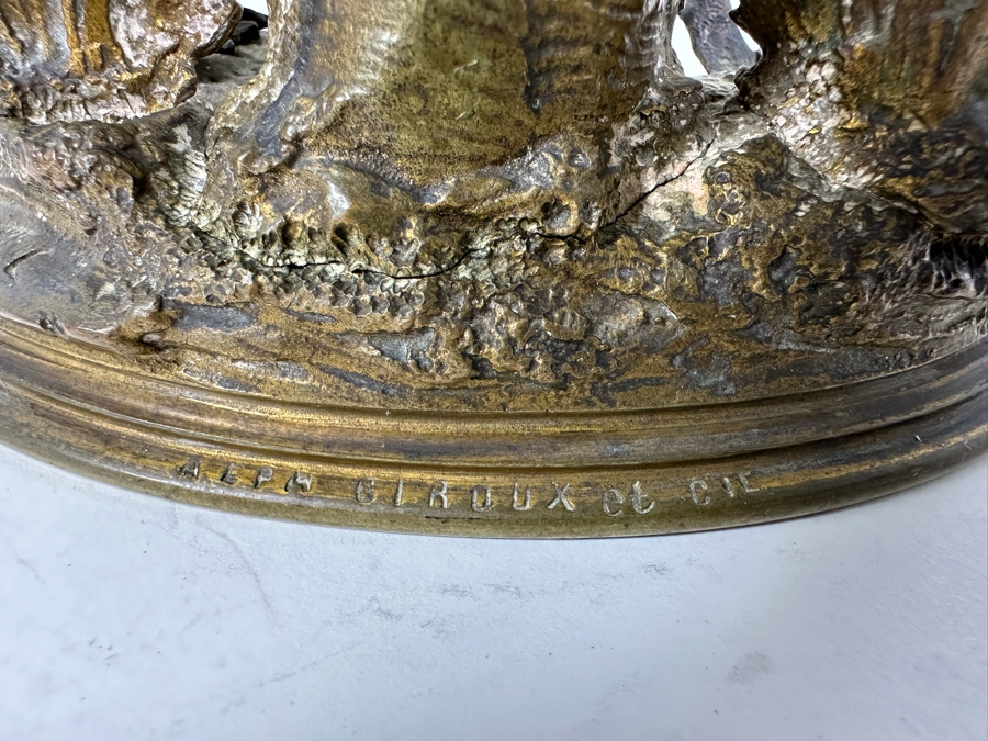 Antique Alphonse Giroux Et Cie Gilt Bronze Bud Vase Featuring Duck And Snail, French 5W X 3D X 3H Doheny Estate [Photo 9]