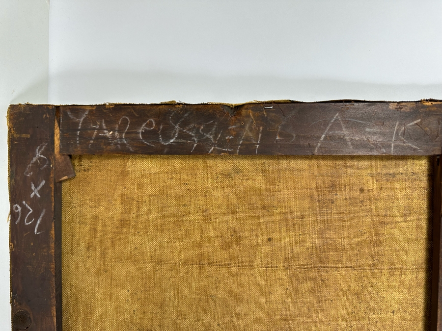 Antique Chinese Qing Dynasty Chinese Export Paintings Of Interiors Oil Painted On Canvas 25.5 X 20.5 Doheny Estate [Photo 25]