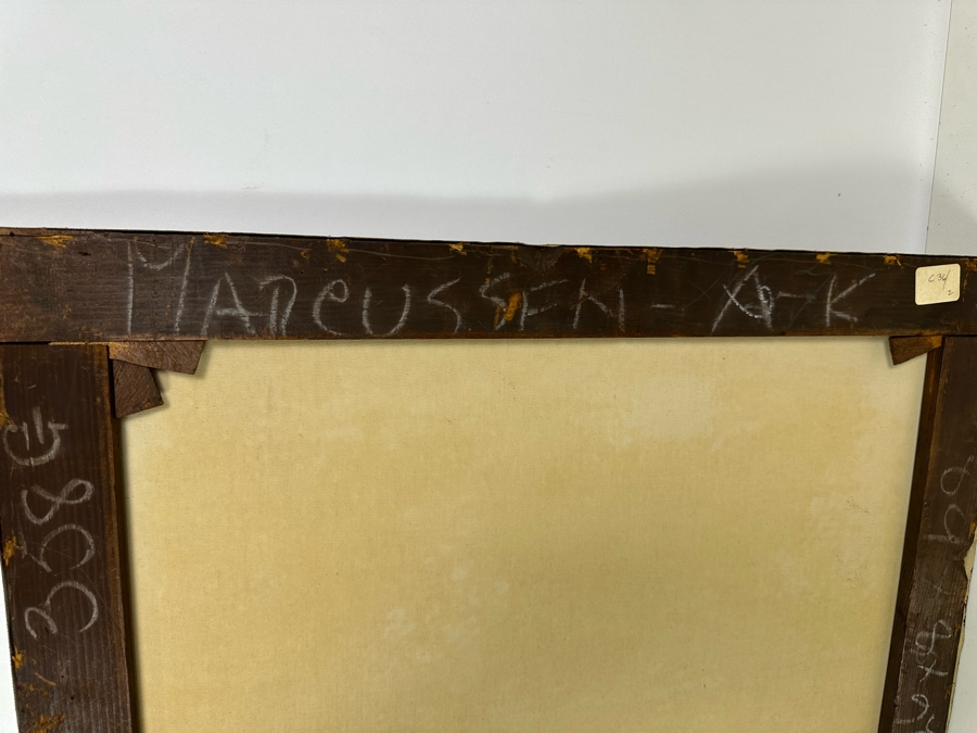 Antique Chinese Qing Dynasty Chinese Export Paintings Of Interiors Oil Painted On Canvas 25.5 X 20.5 Doheny Estate [Photo 28]