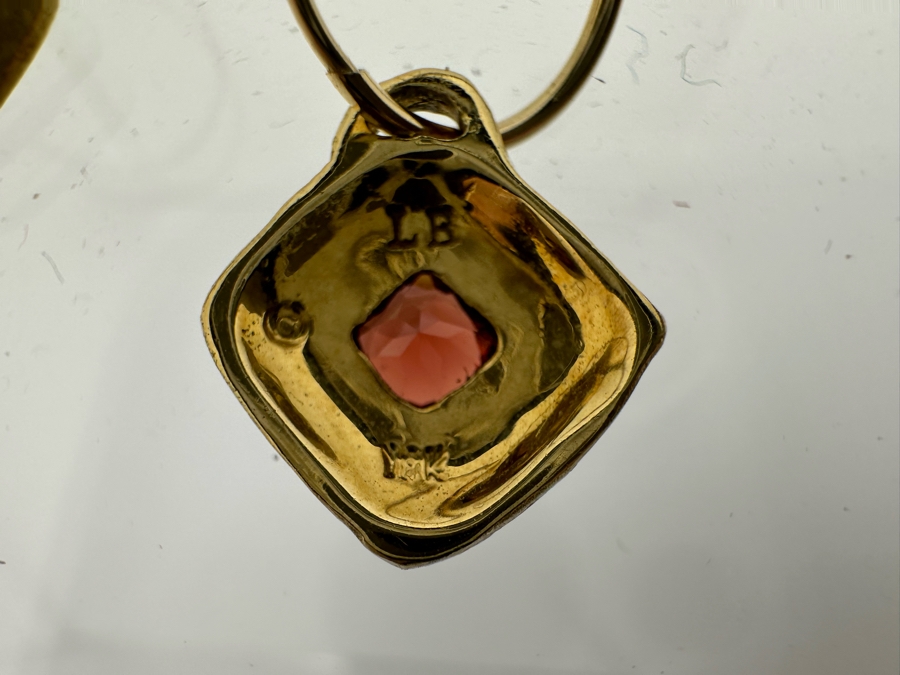 14K Gold Garnet Earrings 3.5g Estimate $400-$500 [Photo 4]