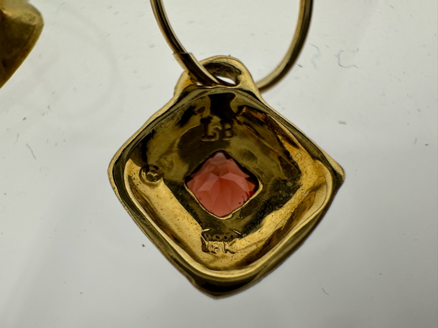 14K Gold Garnet Earrings 3.5g Estimate $400-$500 [Photo 5]