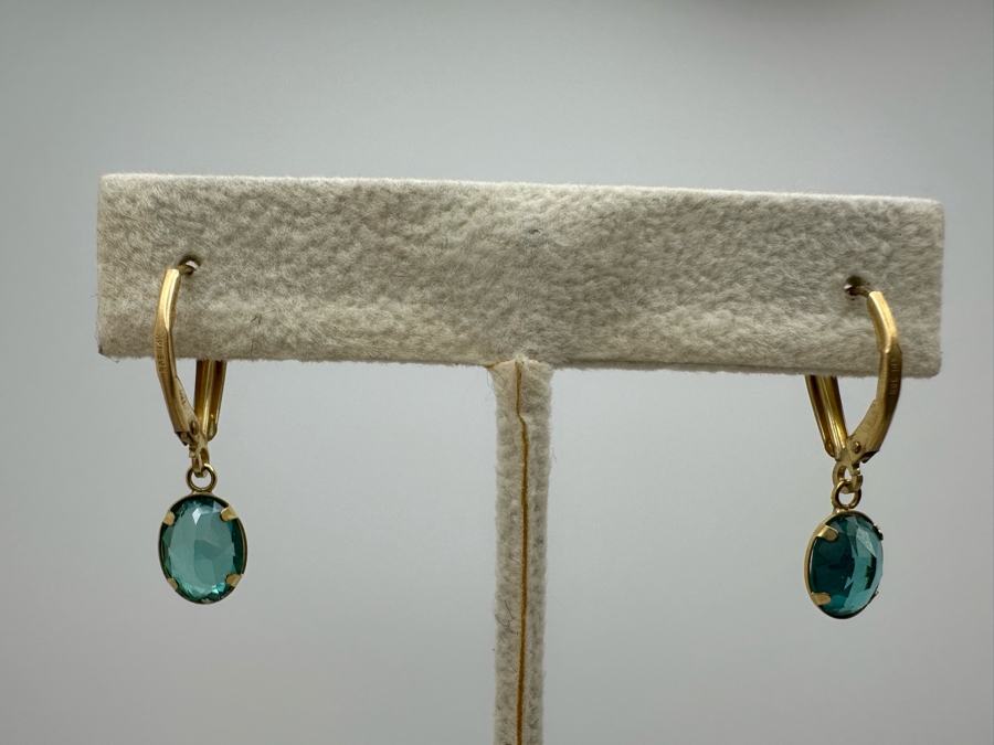 14K Gold Irradiated Blue Topaz Earrings 1.5g Estimate $250-$300 [Photo 6]