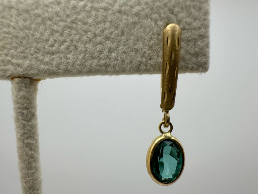 14K Gold Irradiated Blue Topaz Earrings 1.5g Estimate $250-$300 [Photo 5]