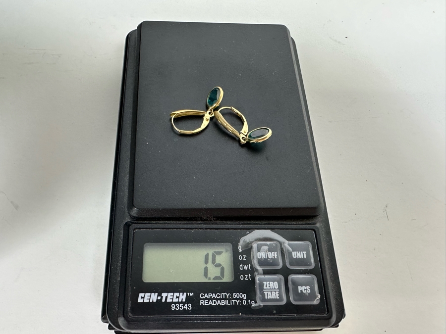 14K Gold Irradiated Blue Topaz Earrings 1.5g Estimate $250-$300 [Photo 7]