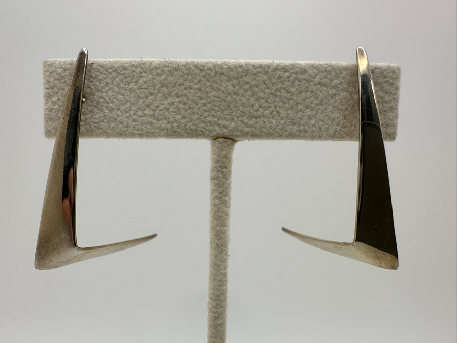 Sterling Silver Modernist Earrings 3.4g [Photo 2]