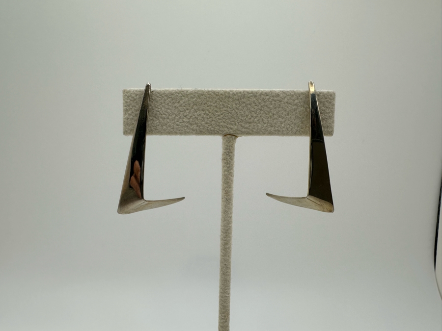 Sterling Silver Modernist Earrings 3.4g [Photo 3]