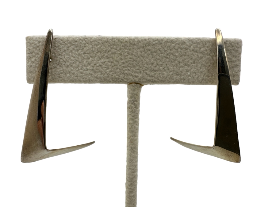 Sterling Silver Modernist Earrings 3.4g [Photo 1]