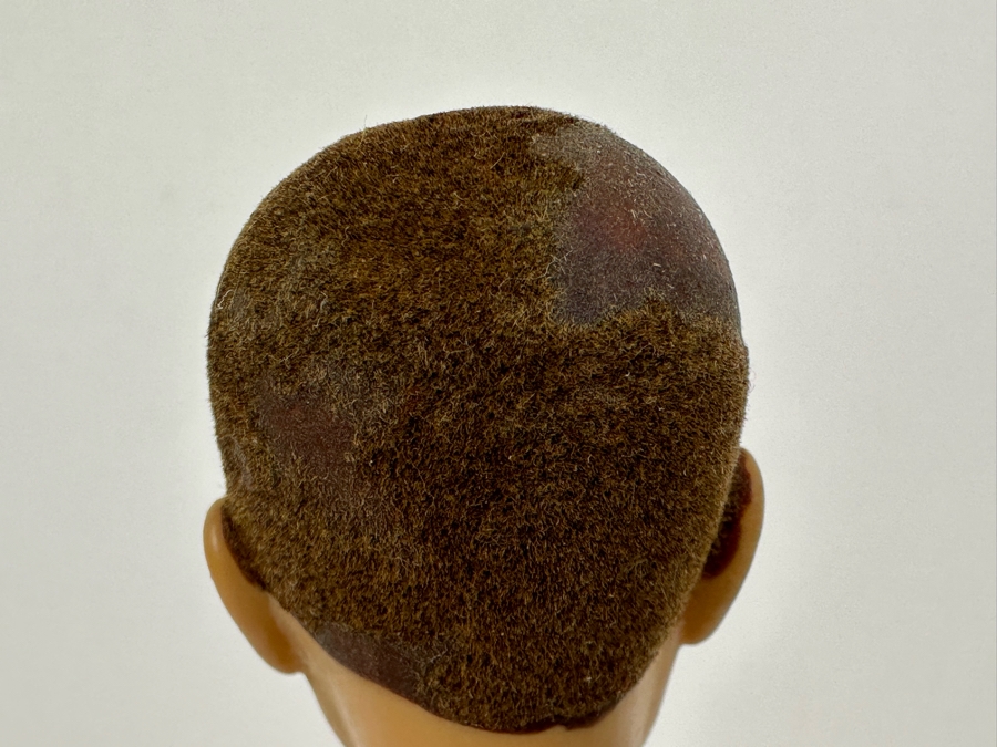 Original 1961 Ken Barbie Doll With Flocked Hair (Fuzzy Headed) Wearing Red Trunks With White Stripe And Cork Sandals (Comes With Original Ken Suit) [Photo 13]