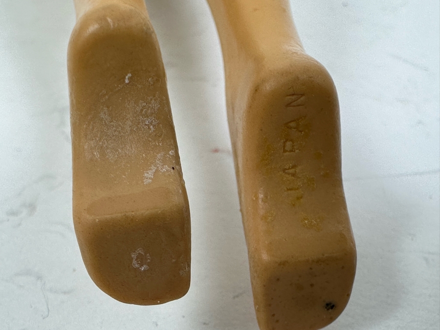 Early #4 1960 Ponytail Barbie Blonde With Blue Eyes And Blue Eye Shadow Marked Barbie®​ Pats. Pend. ©MCMLVIII by Mattel, Inc. With Black & White Zebra-Striped Swimsuit [Photo 15]