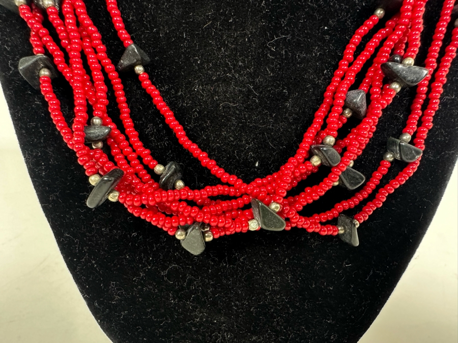 Multi-Strand 18' Beaded Necklace With Sterling Silver Clasps [Photo 3]